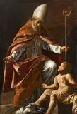 Marco Antonio Bassetti, Saint Augustine, Oil on canvas (relined)