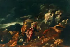 Pedro Orrente, Landscape with the Sacrifice of Isaac, Oil on canvas (relined)