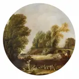 Aert van der Neer, Forest Landscape with Travellers