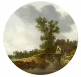 Jan van Goyen, River Landscape with Anglers and a Cottage