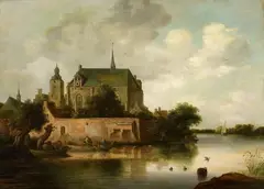Frans de Hulst, River Landscape with a Boat, Oil on panel