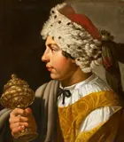 Netherlandish School 17th century, Three Paintings with the Magi Caspar, Melchior and Balthasar, Oil on canvas (relined). Each