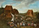 A Busy Market Scene by Flemish School 17th century, Oil on canvas (relined), offered Nov 2016