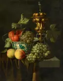 attributed to Johannes Hannot, Fruit Still Life with a Columbine Cup, Oil on canvas (relined)