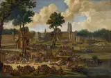 Pieter Casteels, Market Scene in an Architectural Setting, Oil on canvas (relined)