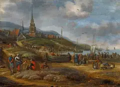 The Beach at Scheveningen by Thomas Heeremans, Oil on panel, offered Nov 2016