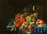 Cornelis de Heem, Fruit Still Life with Oysters and a Wine Glass, Oil on canvas (relined)