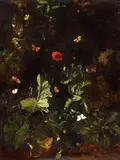 Nicolaes de Vree, A Forest Still Life with Butterflies, Oil on canvas (relined)
