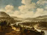 Dionys Verburg, River Landscape, Oil on panel