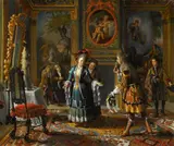 Matthijs Naiveu, Elegant Company in an Interior, Oil on canvas (relined)