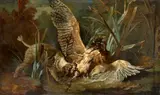 Jean-Baptiste Oudry, A Fight between a Hunting Dog and a Bird, Oil on canvas