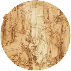 attributed to Aert van Ort, Scenes from the Life of Saint Elisabeth of Thuringia (?), Pen and brown ink
