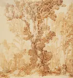 Monogrammist Pm, Wooded Landscape with Travellers, Brown ink on parchment