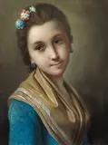 Pietro Antonio Conte Rotari, Portrait of a Young Lady, Pastel on paper, mounted on canvas