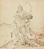 Italian School 18th century, Hercules and Antaeus
