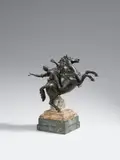 A 17th century North Italian bronze figure depicting the conversion of St. Paul by Northern Italy 17th century, The figure and horse cast separately and in the round, with old patina. Mounted on the original marble plinth.. This fin, sold Nov 2016