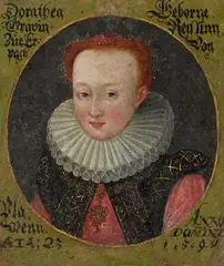 German School circa 1600, Portrait of Dorothea Reuß von Plauen, Countess of Erbach, Oil on copper