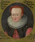 German School circa 1600, Portrait of Dorothea Reuß von Plauen, Countess of Erbach, Oil on copper