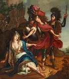 German School late 17th century, Achilles and the dying Penthesilea, Oil on canvas