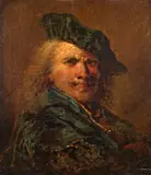 Portrait of a Man in a Blue Beret Portrait of a Man in a Red Beret by Christian Wilhelm Ernst Dietrich, called Dietricy, attributed to, Both oil on panel, offered Sep 2016