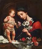The Virgin and Child with Flowers by circle of Carlo Dolci, Oil on canvas (relined), offered Sep 2016
