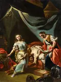 attributed to Giacinto Diano, Judith and Holofernes Yael and Sisera, Oil on canvas (relined). Each