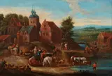Herdsmen by a Village by Flemish School 17th century, Oil on panel, offered Sep 2016