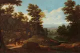 Flemish School 18th century, Wooded Landscape with Figures, Oil on canvas (relined)