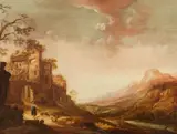 Southern Landscape with Shepherds by Netherlandish School 18th century, Oil on panel, offered Sep 2016