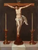 Crucifix on an Altar by North Italian School 17th century, Oil on copper, offered Sep 2016