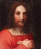 Christ by circle of Domenico Puligo, Oil on panel (parquetted), offered Sep 2016