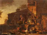 Farmstead by Adriaen Lievensz. van der Poel, Oil on panel, offered Sep 2016