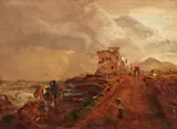 Landscape to the South of Naples by Oswald Achenbach, Oil on canvas, offered Sep 2016
