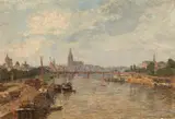 Paul Andorff, View of Frankfurt am Main, Oil on card