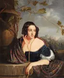 A. Coquilhat, Portrait of Princess Alexandra Amalie of Bavaria (?), Oil on canvas