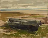 Eugen Dücker, Coastal Landscape with a Boat