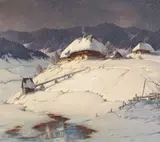 Karl Hauptmann, "Bei Bernau", Oil on hardboard