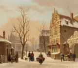 Bartholomeus van Hove, City on a Canal, Oil on panel