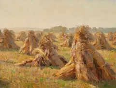 August Lüdecke-Cleve, A Wheat Field, Oil on canvas