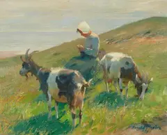 Arnold Moeller, "In der Düne", Oil on canvas