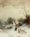 Ludvig Munthe, Village Winter Scene