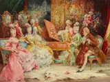 Salvador Sánchez Barbudo, The Family Concert, Oil on canvas