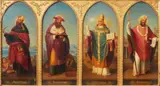 Johann Michael Wittmer, The Four Doctors of the Church; Augustine, Jerome, Gregory and Ambrose, Oil on panel. Each