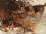 Heinrich von Zügel, Dog Startling a Pheasant