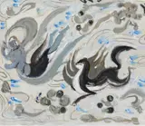 Su Xiaobai, Flying apsara. Ink and acrylic on paper. Signed Xiaobai in pinyin., Flying apsara. Ink and acrylic on paper. Signed Xiaobai in pinyin