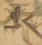Anonymer Maler des 19. Jh., Three album leaves with illustrations of the novel "Romance of the West Chamber". Ink and colour on silk. Sealed Shi ... . (3)