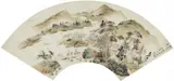 Various Artists, Three fan paintings. Ink and colour on paper. a) Scholar under pine tree. Inscription, dated cyclically yihai, signed Xia Xuan and sealed Xia Xuan. b) River landscape. Inscripti..., Three fan paintings. Ink and colour on paper. a) Scholar under pine tree. Inscription, dated cyclically yihai, signed Xia Xuan and sealed Xia Xuan. b) River landscape. Inscription, dated cyclically bingchen, signed Fang Huangshan and sealed. c) Mountain landscape. Inscription and sealed. (3) a)