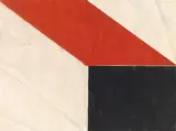 Hermann Glöckner, Schwarz und rot, diagonal, 1978, Folding: tempera on folded Japan paper