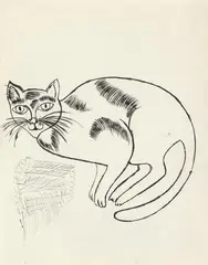 Andy Warhol, Sam, Around 1956, India ink and lithograph on paper with lithograph verso