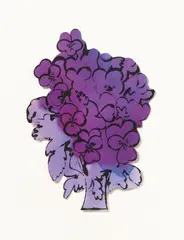 Flowers by Andy Warhol, 1956, Lithograph, watercoloured, on paper, cut out. Approx, sold Jun 2016